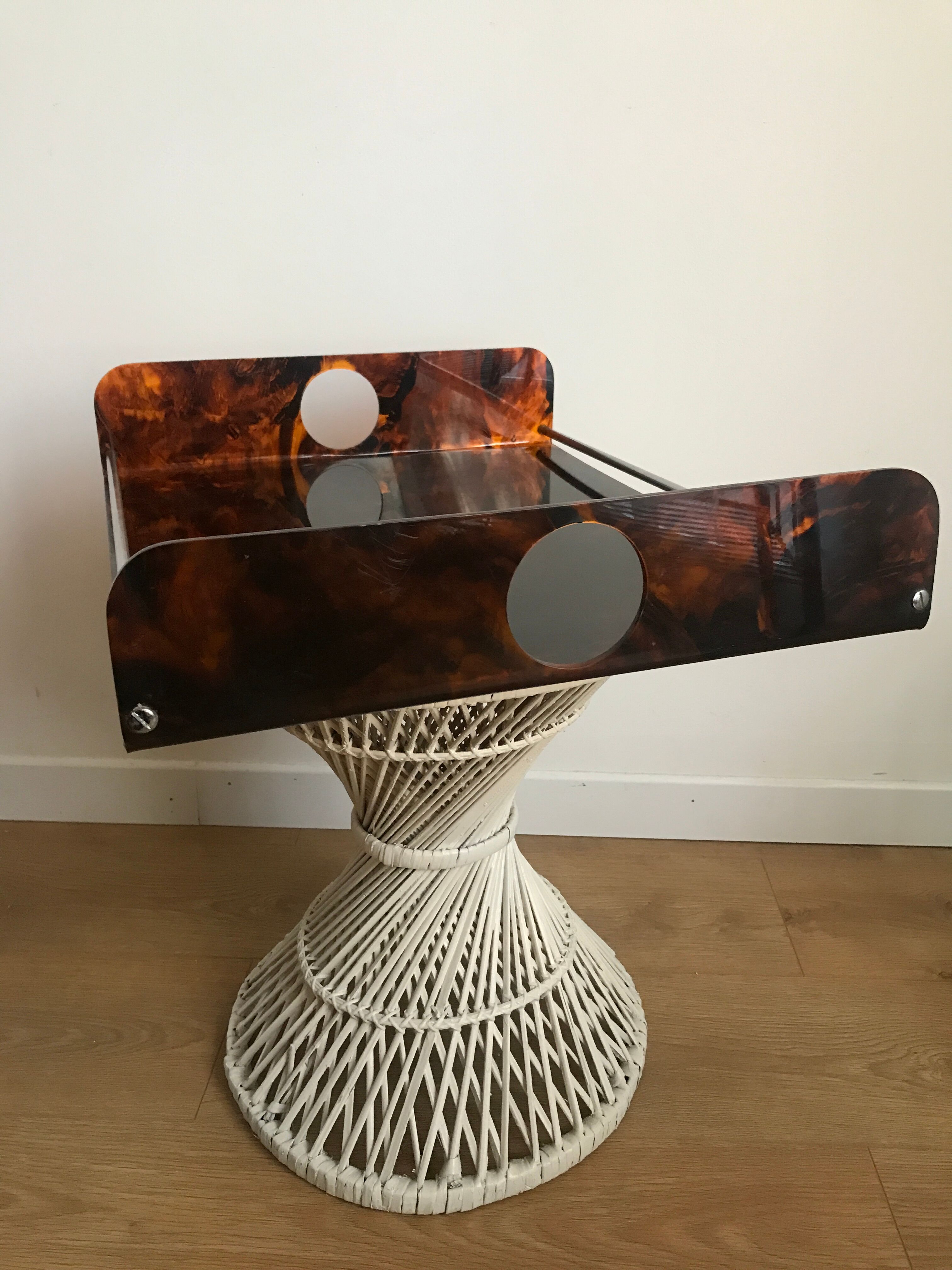 Tray in lucite tortoiseshell way circa 1970