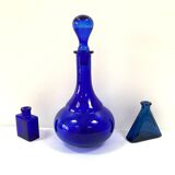 Antique decanter made of cobalt blue glass