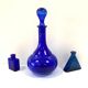 Carafe ancienne en verre bleu cobalt