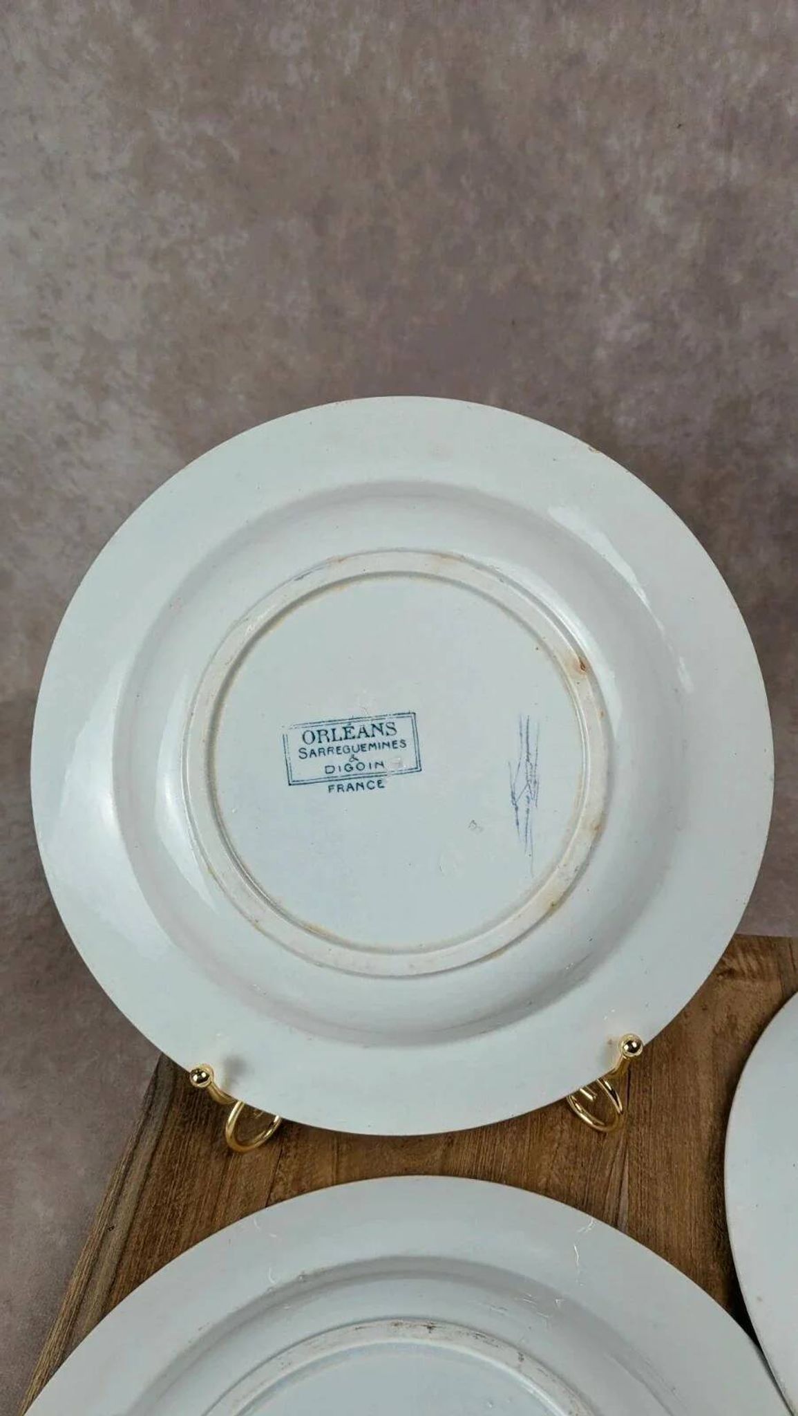 Set of 3 deep plates Orléans Sarreguemines & Digoin