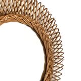 Round rattan mirror