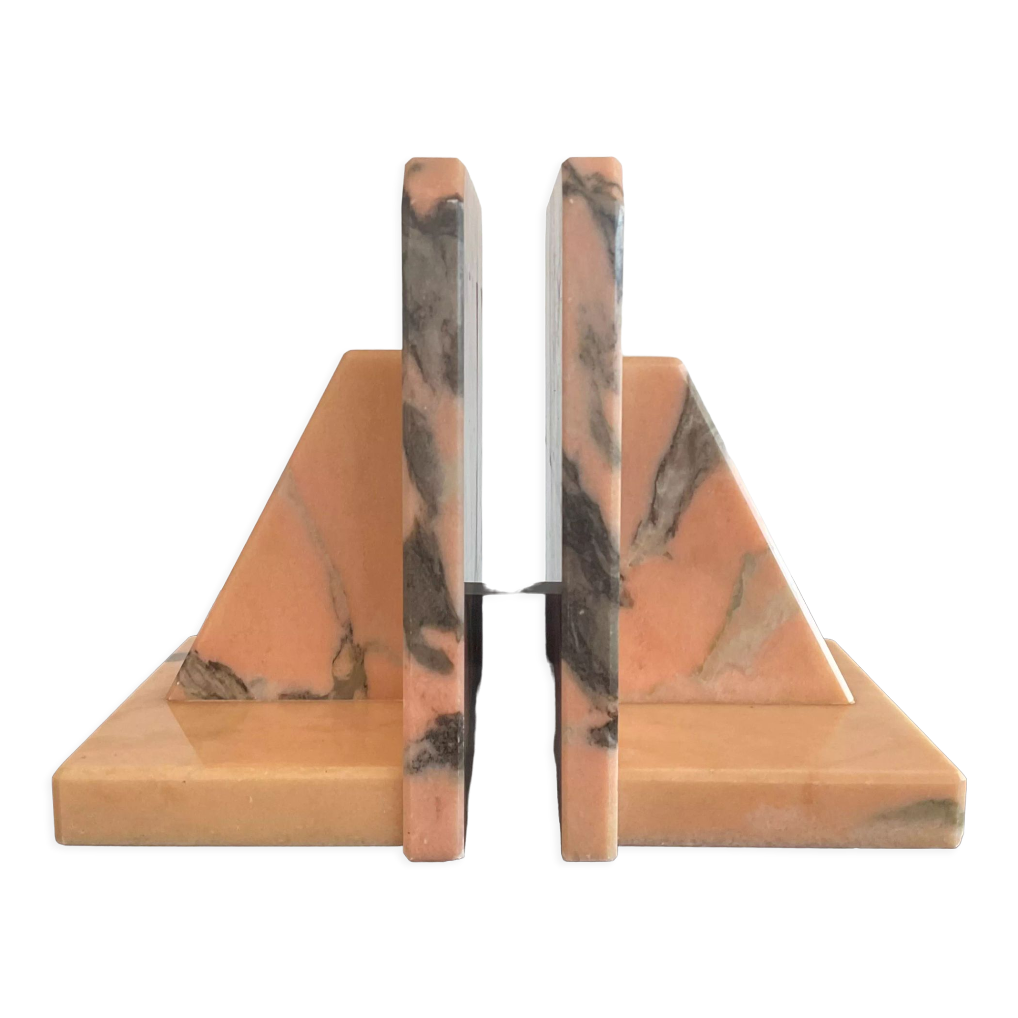 Pair of Art Deco marble bookends