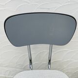 Set of two vintage grey Formica and chrome chairs.