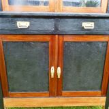 Buffet  ancien  vers  1940 avec plateau triroirs et portes effet beton – Totalement relooké