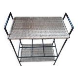 Vintage metal and wicker shelf