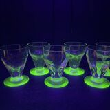 Series of 6 uraline digestive glasses