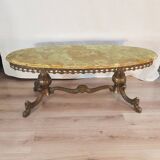 Oval marble coffee table