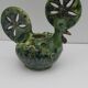 Rooster picflowers in glazed earth pottery of Annecy Saint-Jorioz 1960