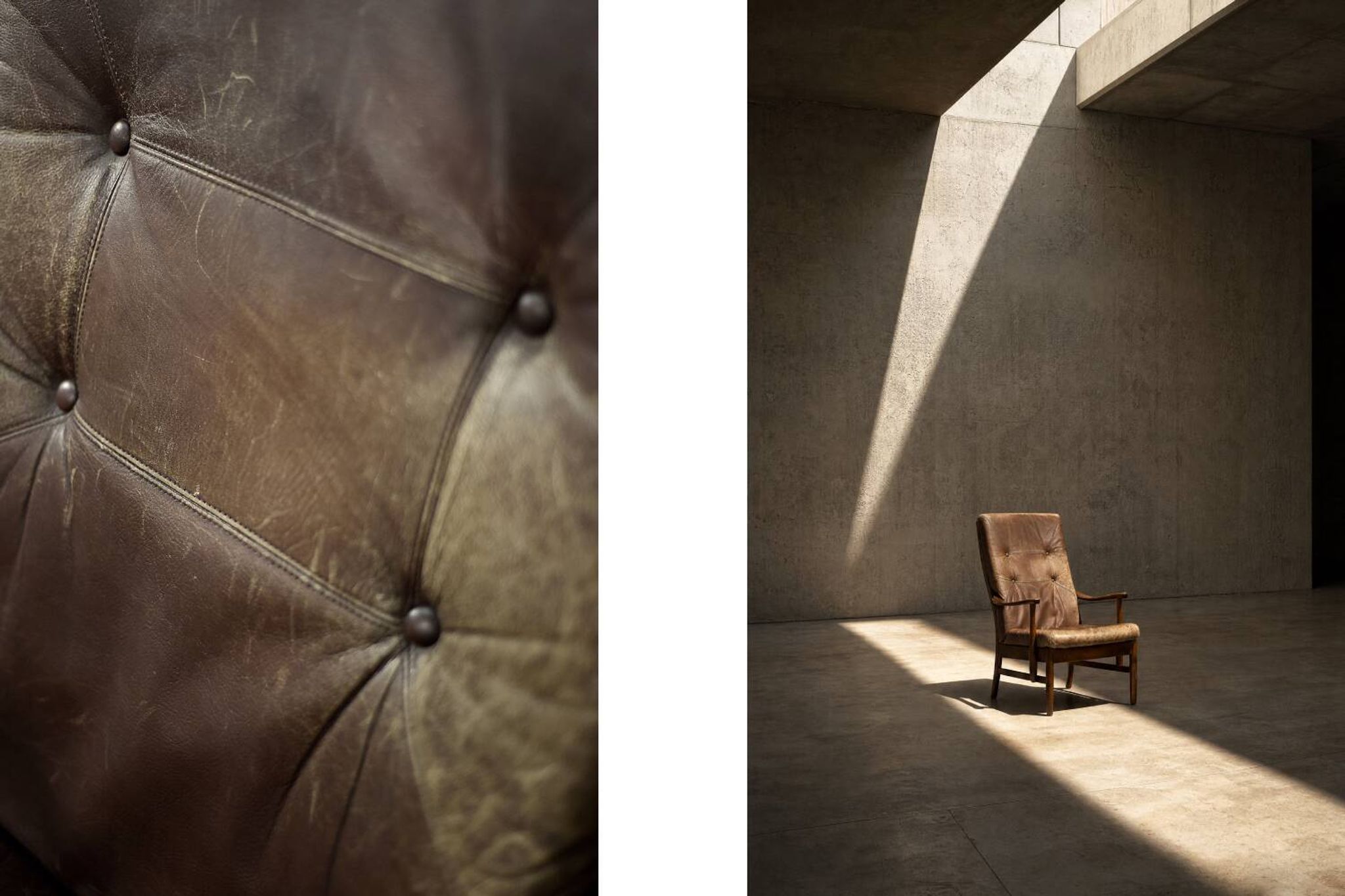 Vintage MidCentury Danish Beech&Leather High Armchair from Farstrup Møbler