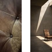 Vintage MidCentury Danish Beech&Leather High Armchair from Farstrup Møbler