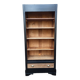 Two-tone black and honey bookcase