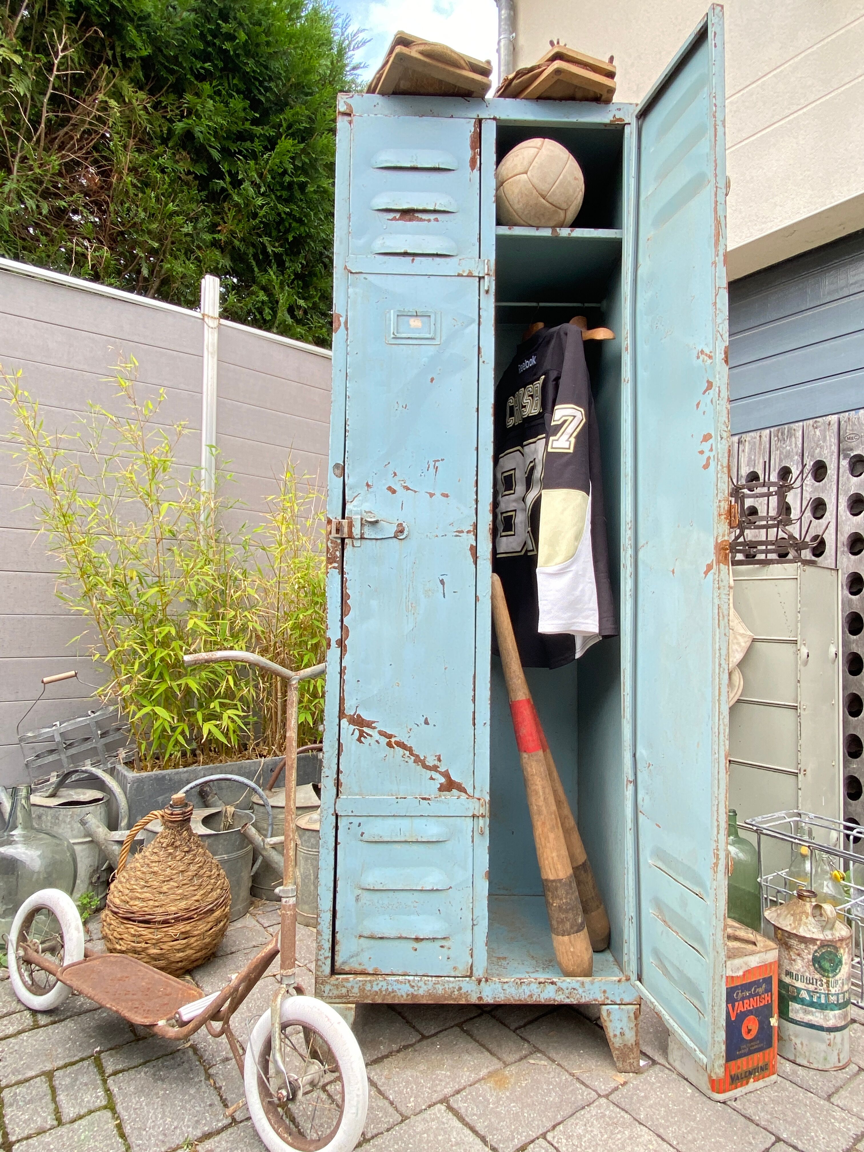 Vintage metal industrial wardrobe