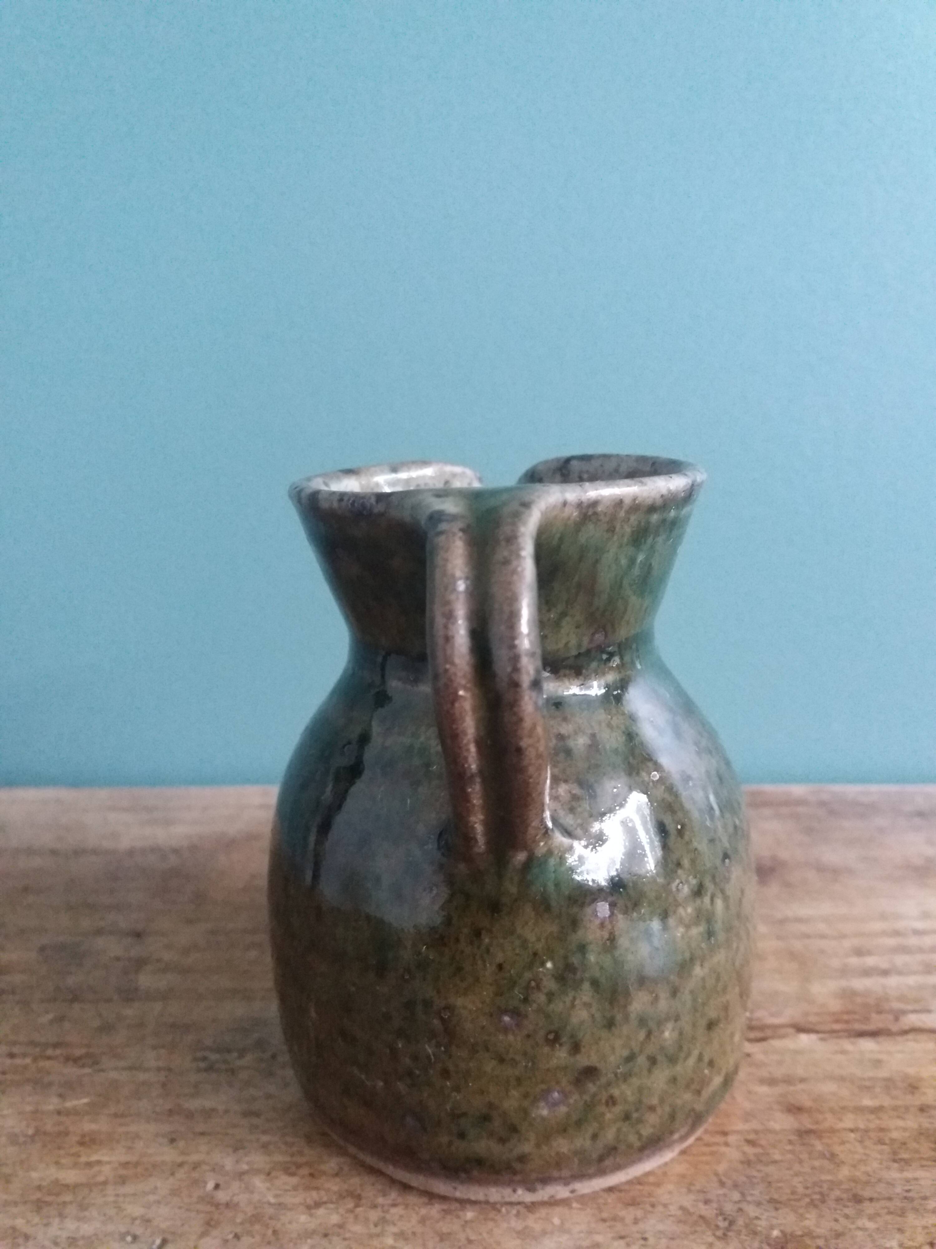 Milk jug pitcher signed Grès Migeon La Borne 60s to 70s