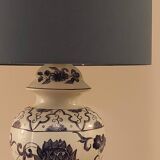 Hand-painted blue and white Paris porcelain lamp, circa 1980