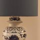 Lampe en porcelaine de Paris bleue et blanche peinte à la main, vers 1980