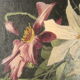 Peinture huile sur toile fleurs clématites signé François Rose 1904