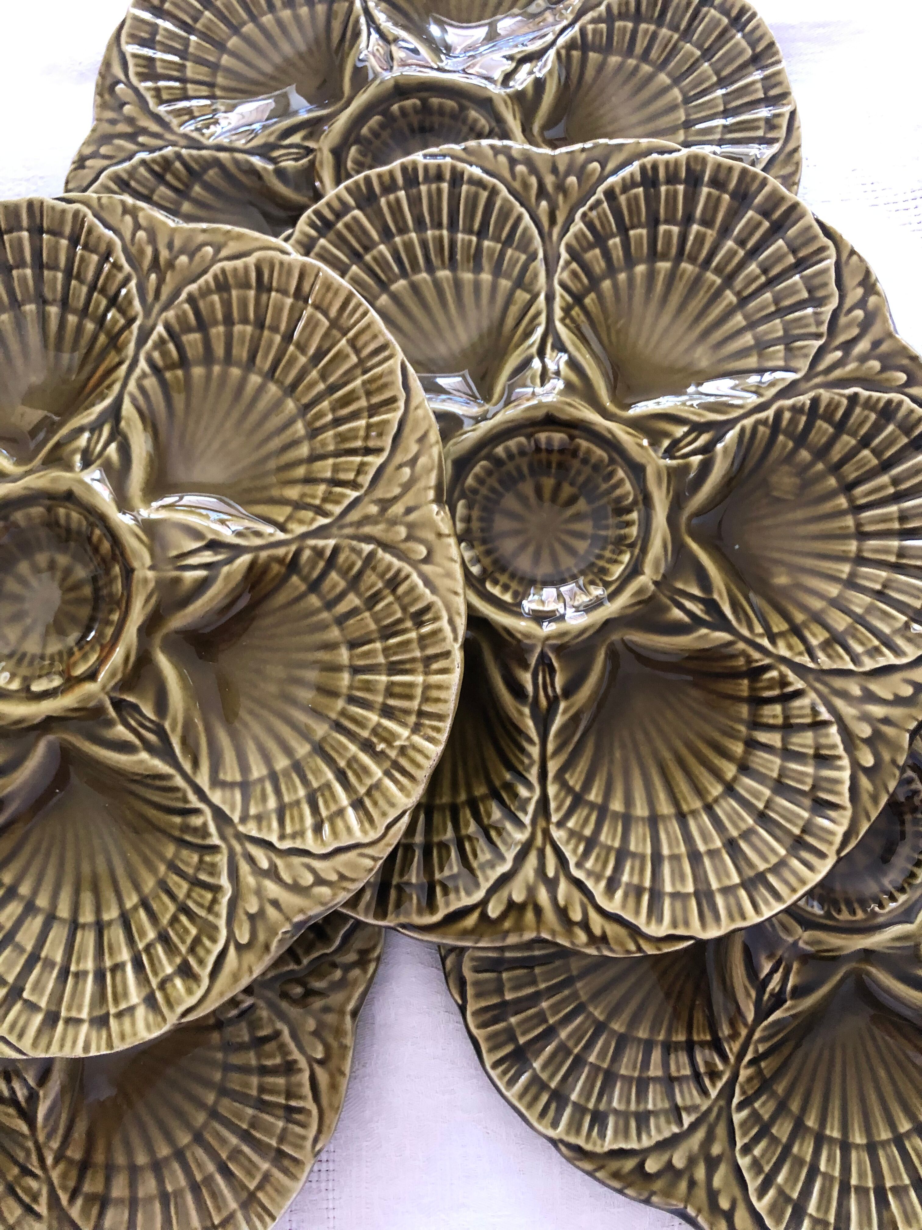 Set of 5 oyster plates