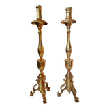 Paire de candélabres d'autel baroques