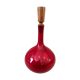 Bouteille ou soliflore rouge oignon avec bouchon en bois vintage murano