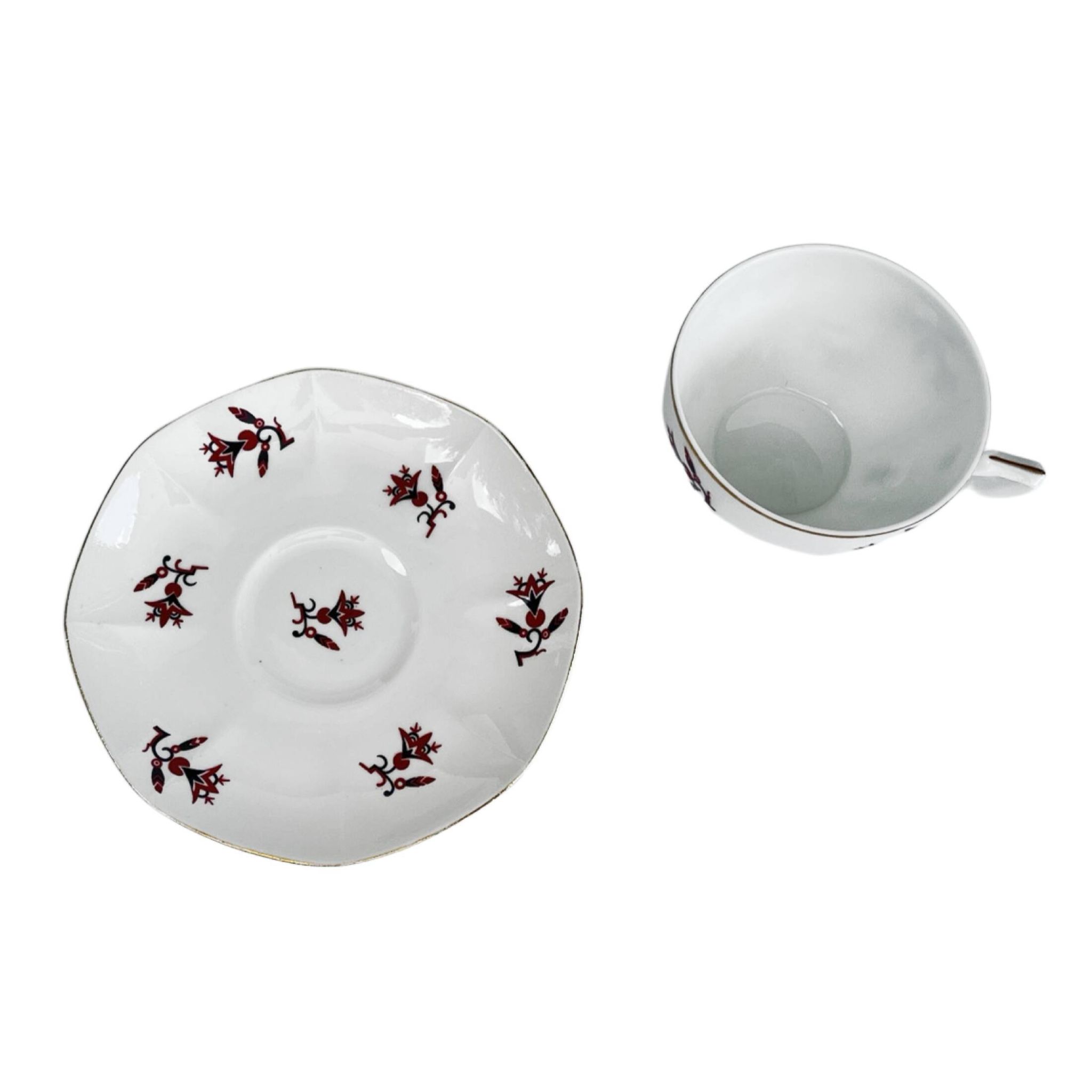 Art-Deco cup and saucer, Viktoria Czechoslovakia, 1920s
