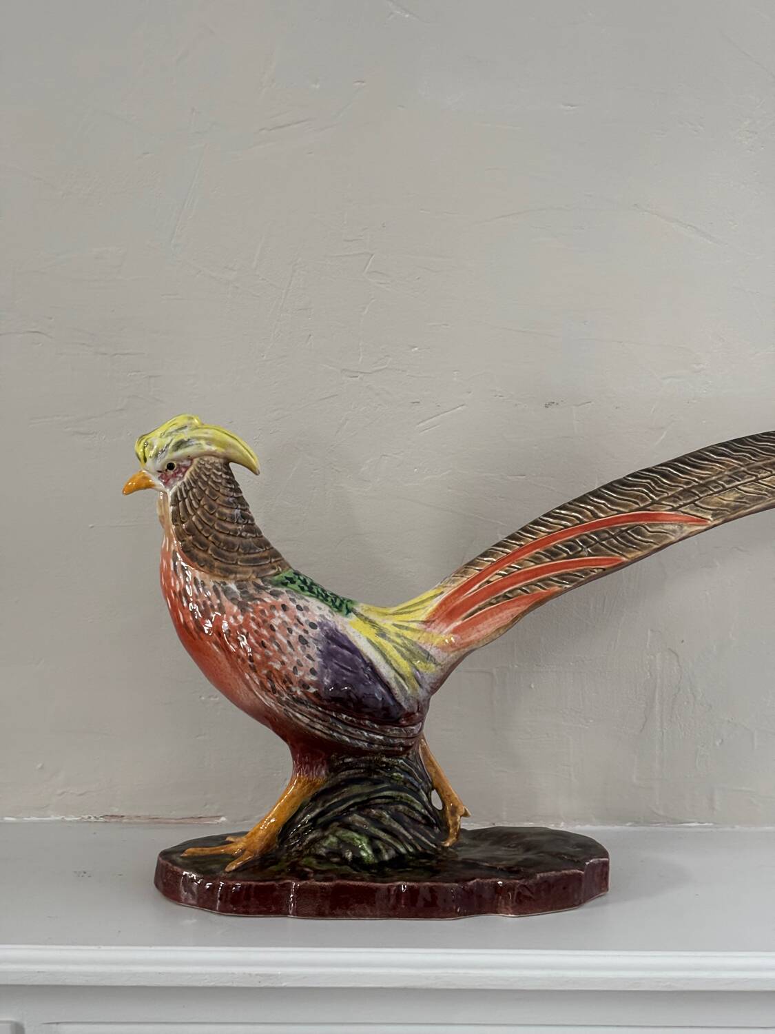 Art Deco ceramic pheasant by Lucien Alliot
