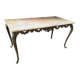 Vintage coffee table in Louis XV style with bronze/gilded brass and onyx/marble top.