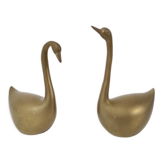 Brass swan pair