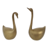 Brass swan pair