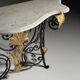 Table console en fer forgé avec marbre, années 1950