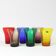 Set of 6 coloured vintage glasses - glassware from Boussu