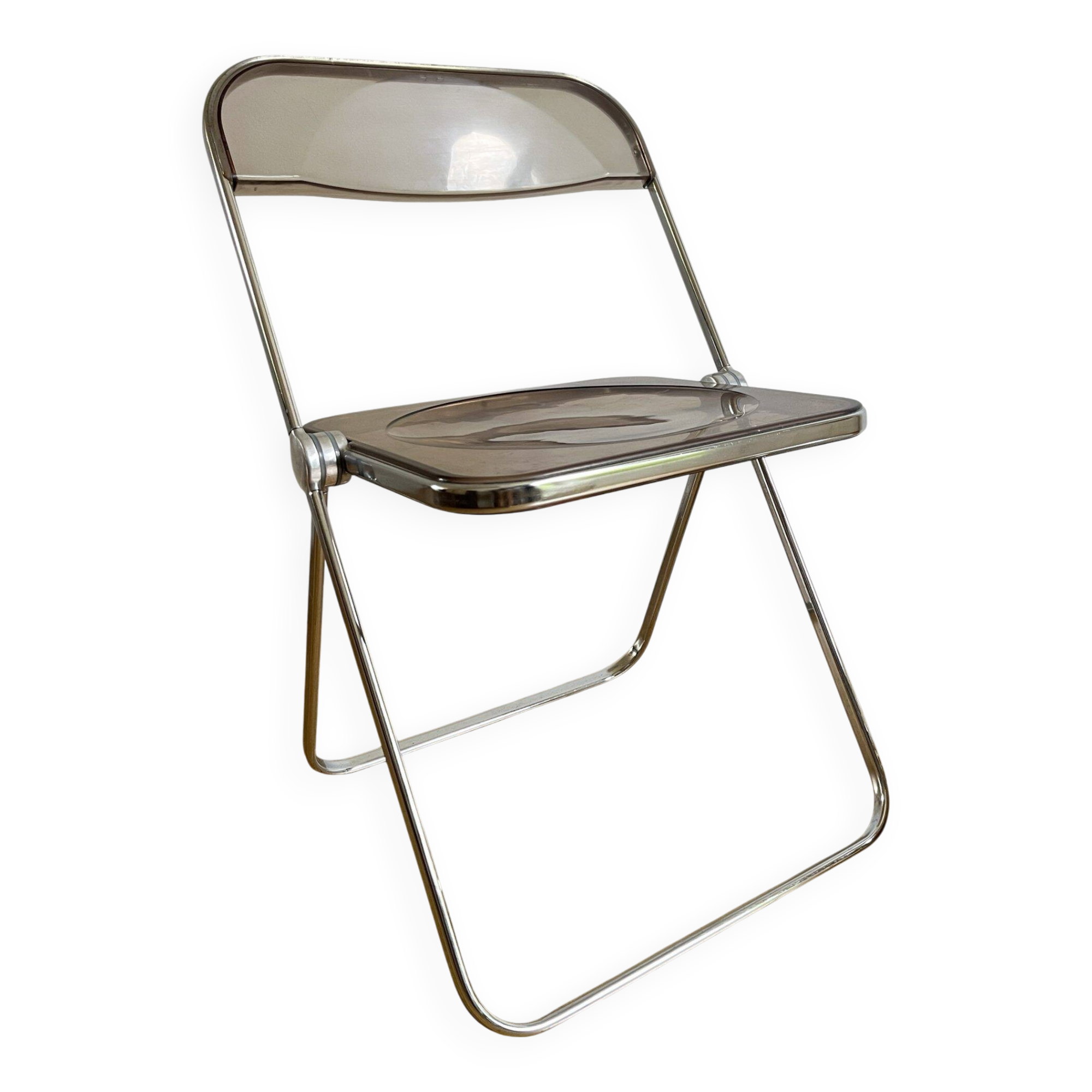 Chaise Plia plexi fumé par Giancarlo Piretti
