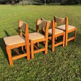 série de 4 chaises Maison Regain vintage 1970