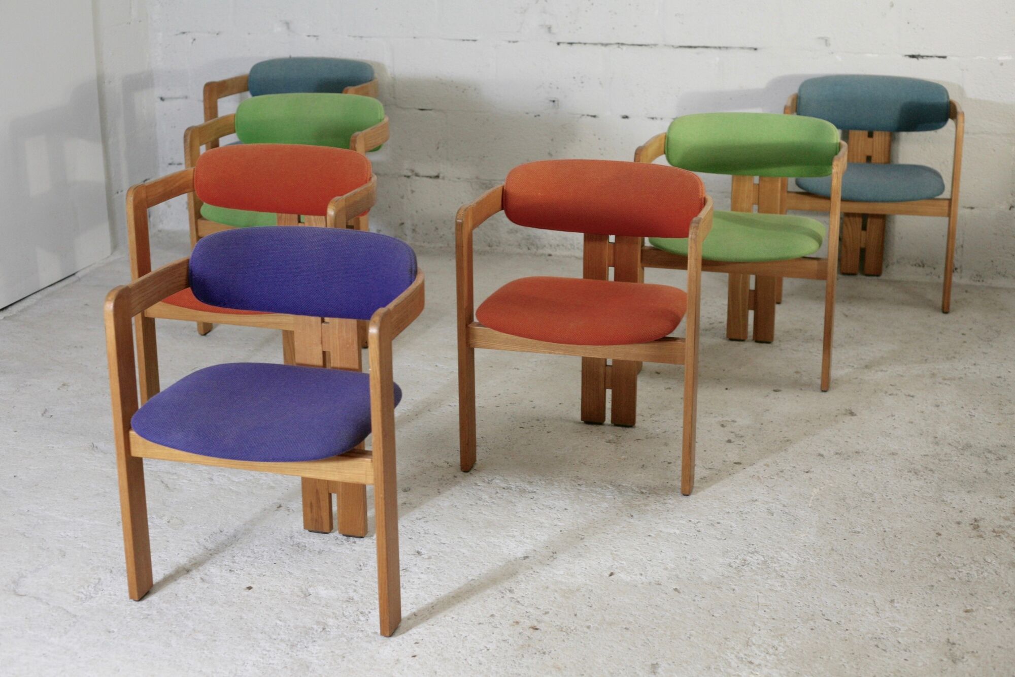7 Chairs Pigreco by Tobia Scarpa, Gavina Edition, Italy, 50s