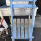 Vintage blue garden chair, wooden and folding