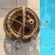Vintage braided wicker basket-bar