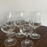 5 glasses old Crystal monograms