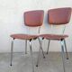 Set of 2 kitchen chairs in imitation leather from the 60s and 70s