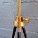 Mid-century tripod floor lamp, cord shade, 1950s-60s.