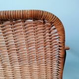 Rattan armchair, metal structure, Germany, 70s