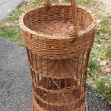 Rattan cylinder basket