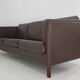 1970s danish brown leather 3-seater sofa