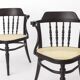 Pair of Bentwood Armchairs, Black Beechwood & Vienna Cane Seats, 1990s