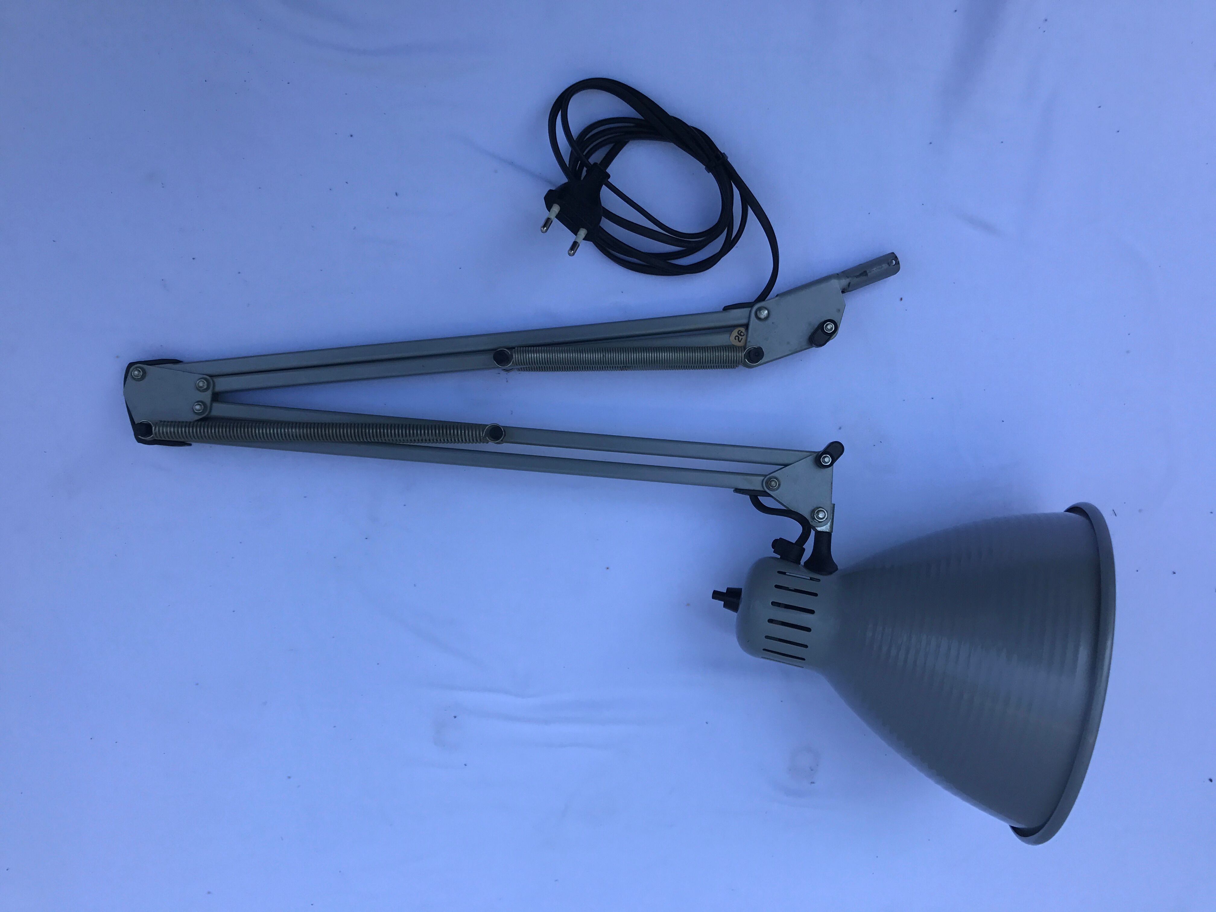 Architect articulated metal globe gray vintage 50s loft desk lamp
