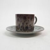 Ceremic lava cup in brown and turquoise, 1970's