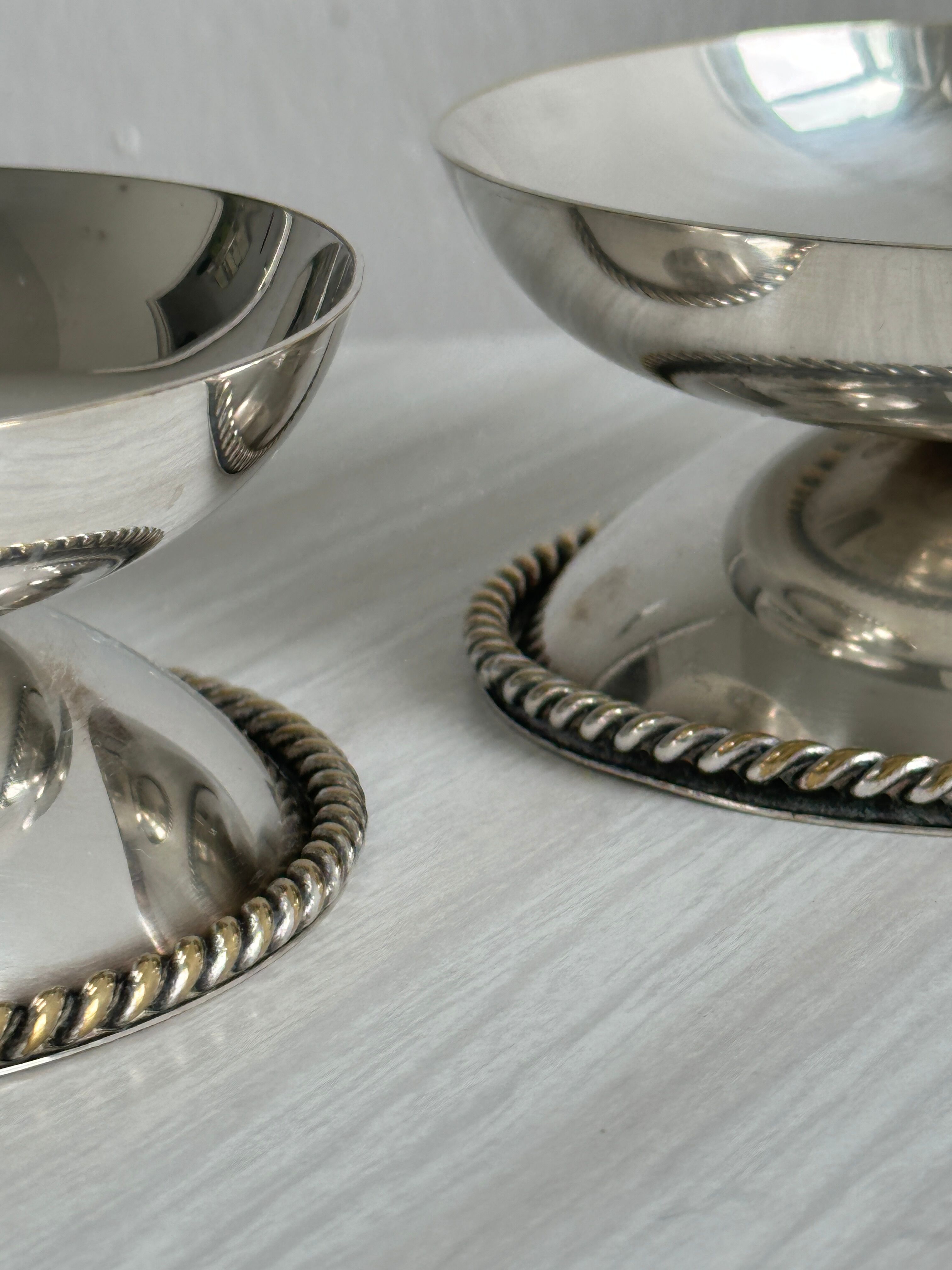 set of 2 antique candle holders