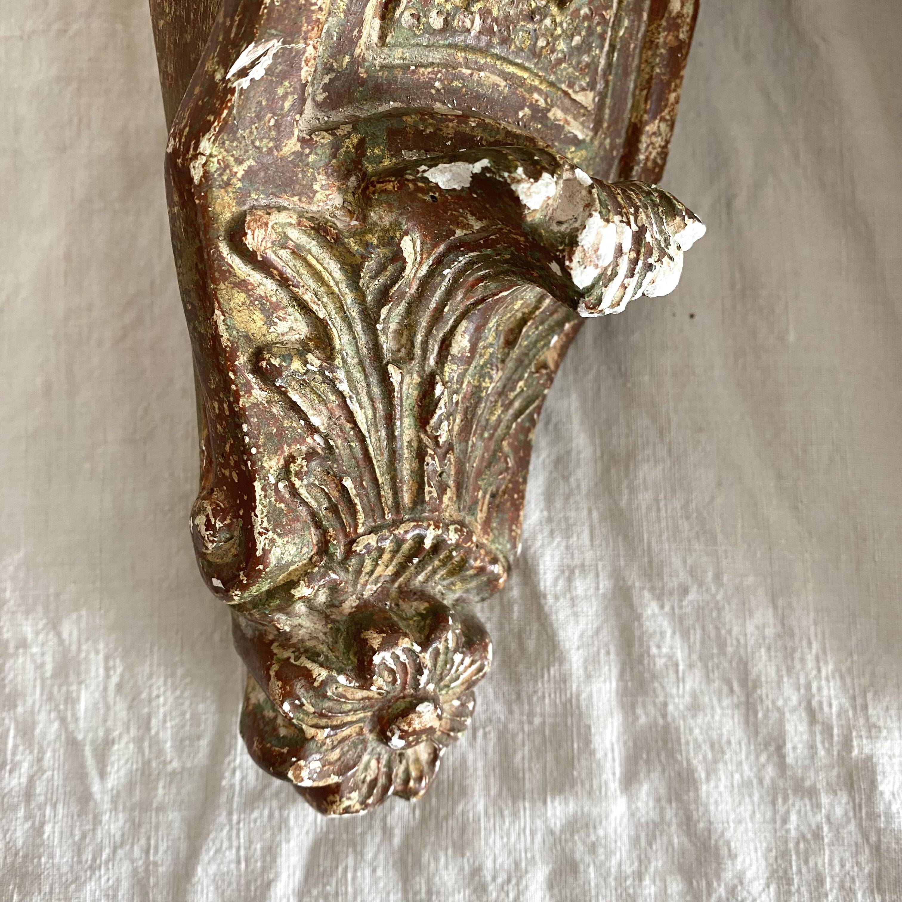 Baroque plaster corner consoles