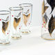Midcentury set of jar & glasses with gold details, Czechoslovakia 1960s
