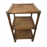 Cane and bamboo side table