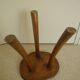 vintage wooden stool brutalist decor plant stand