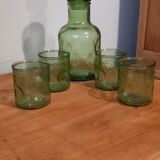 Carafe and vintage bubbled glass